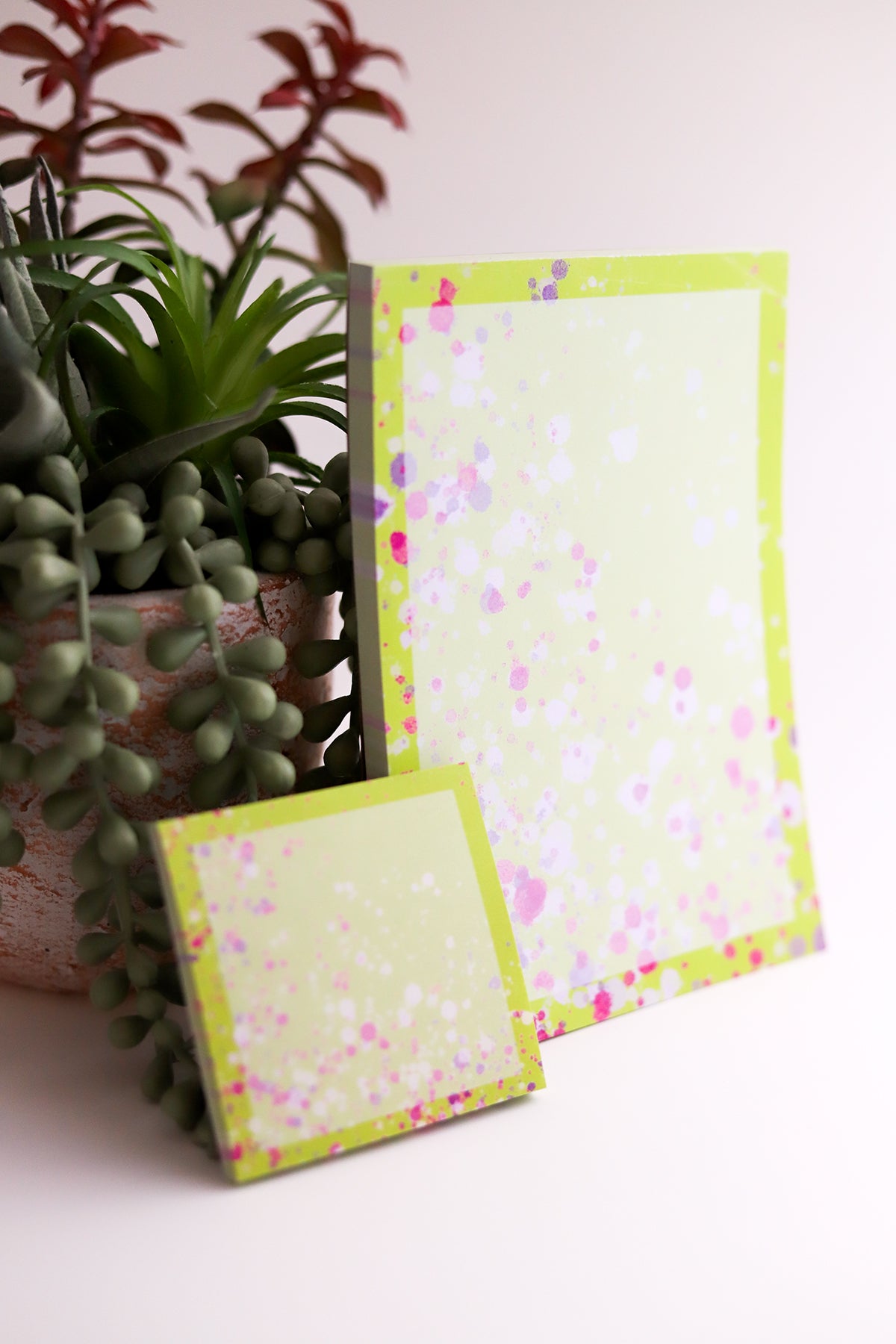 Paint Splatter Notepad and Sticky Notes