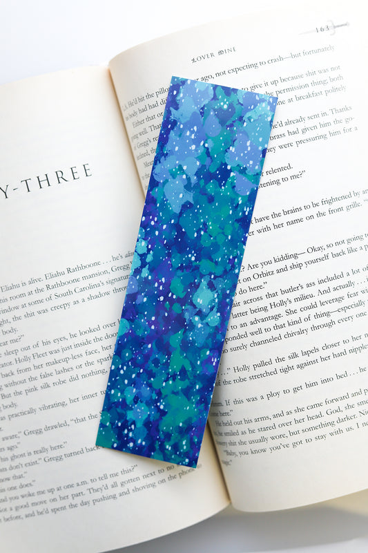 Blue Splatter Bookmark