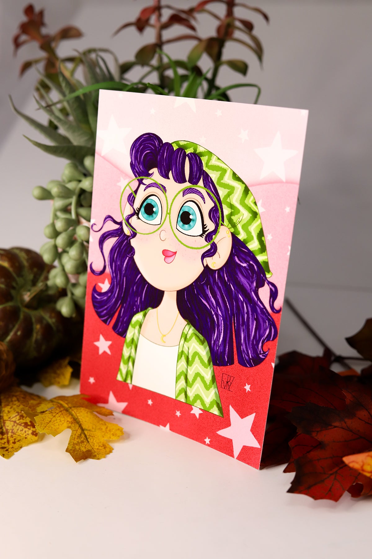 Purple Haired Girl Print