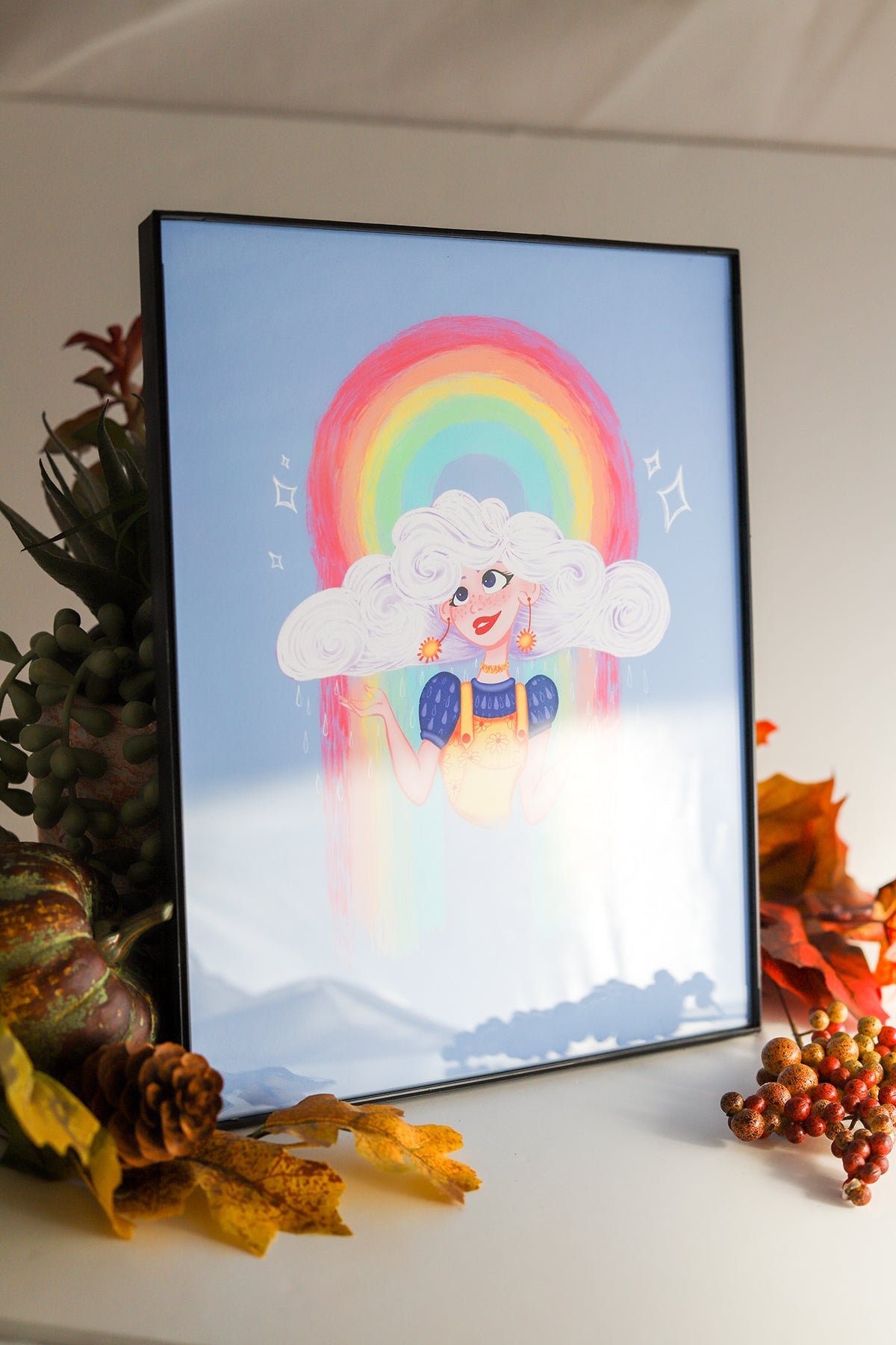 Rainbow Weather Girl Print