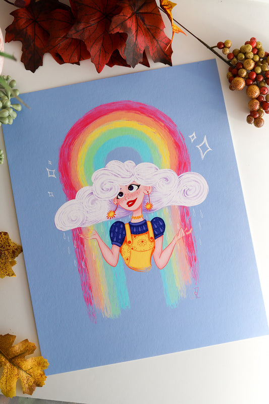 Rainbow Weather Girl Print