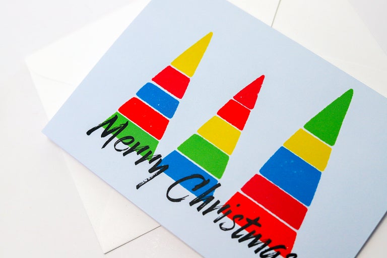 Merry Christmas Trees Holiday Card
