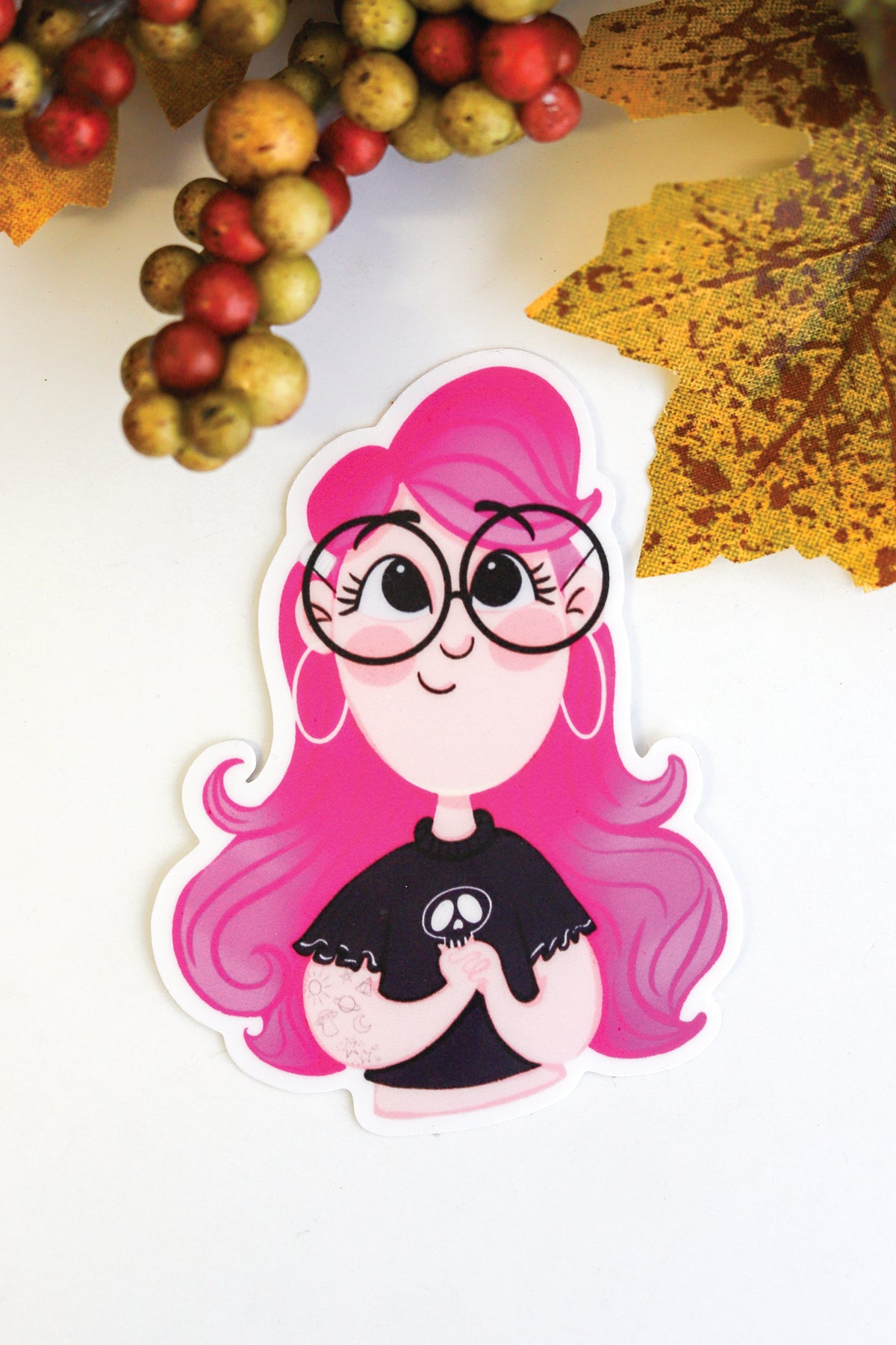 Pink Emo Girl Sticker