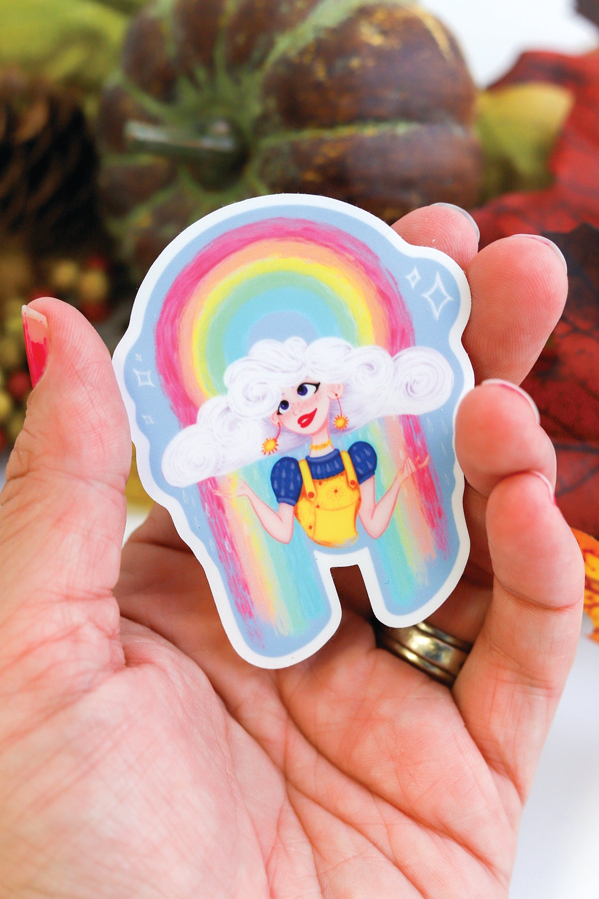 Rainbow Weather Girl Sticker